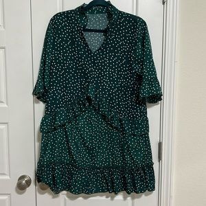 Green polka dot dress